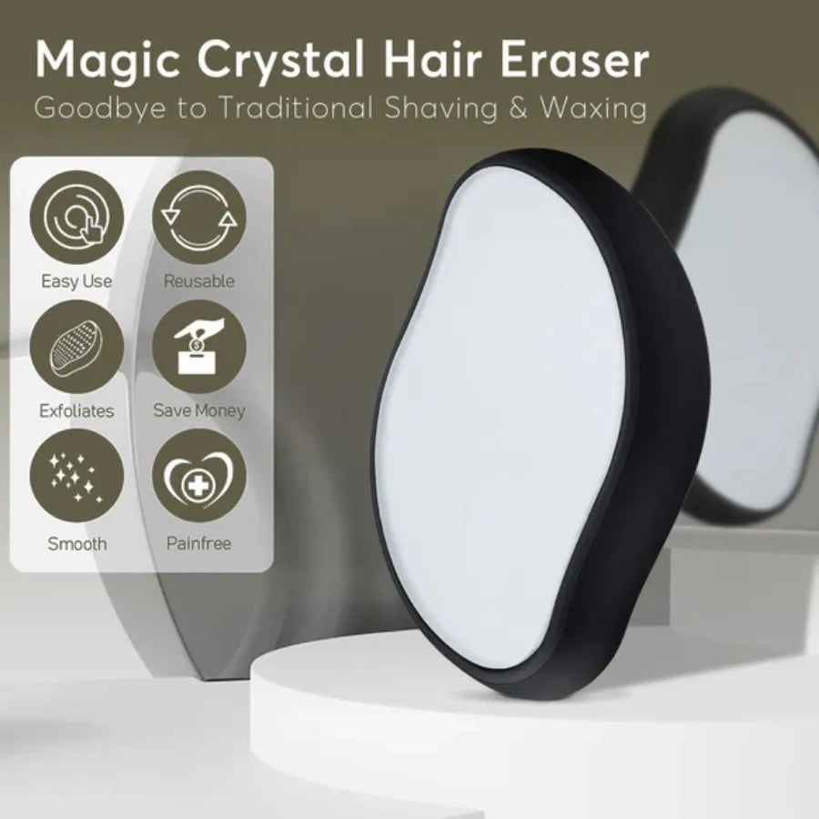 SmoothGlow Eraser - Crystal Hair Removal Eraser – Reusable Painless Glass Epilator for Smooth Skin