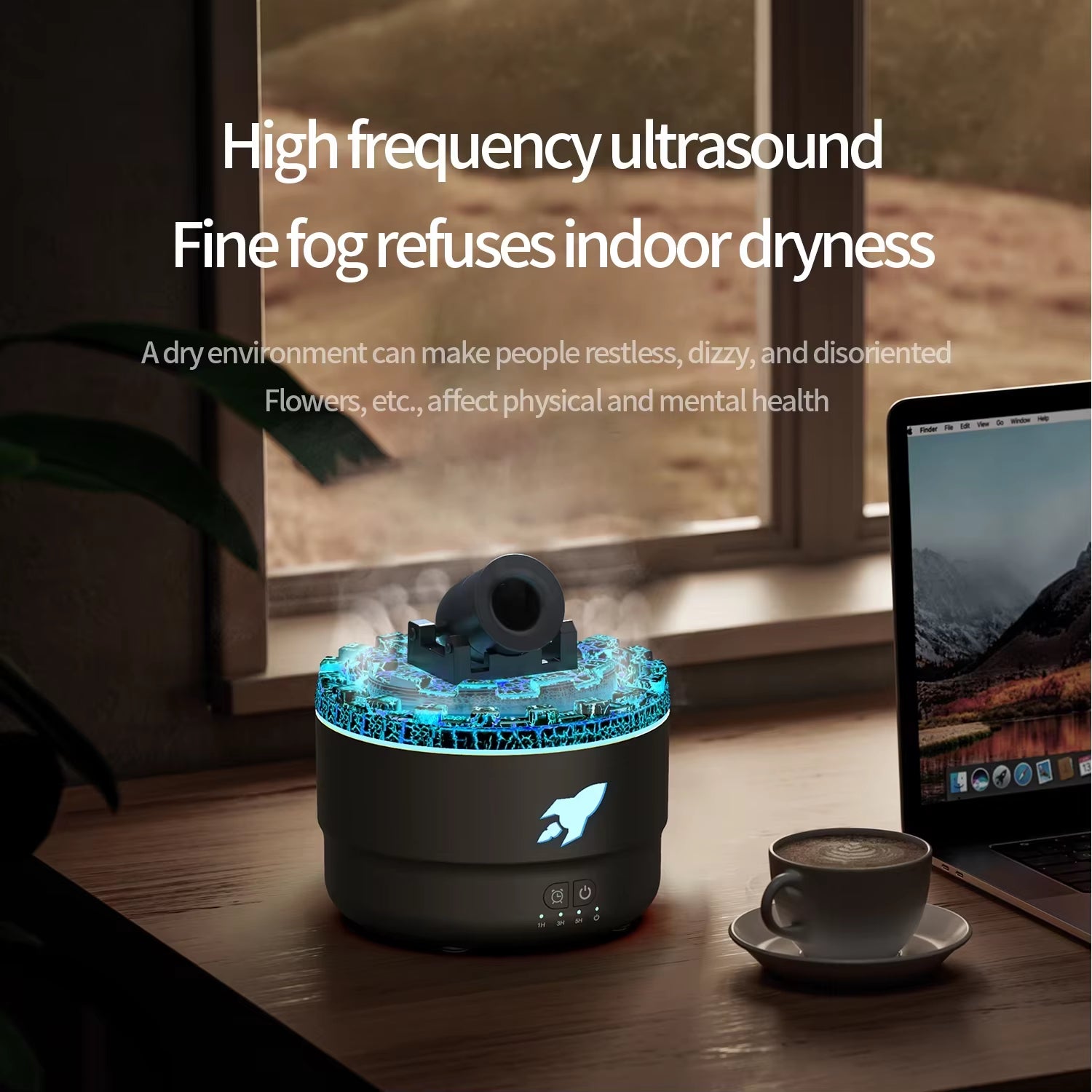 2024 Creative Fort Aromatherapy Machine – Lava Crack Humidifier with Essential Oil Diffuser