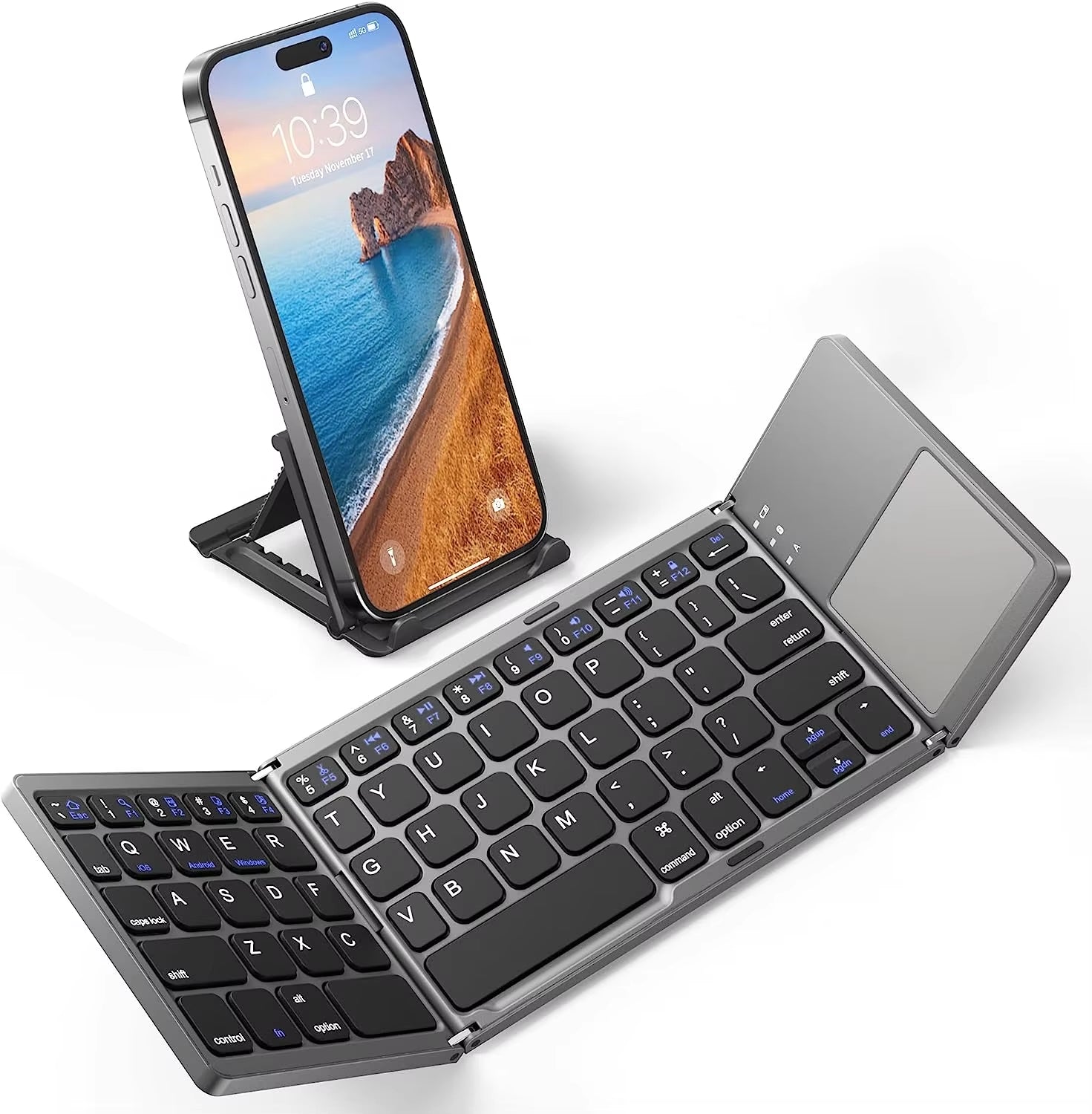 Foldable Wireless Bluetooth Keyboard with Touchpad