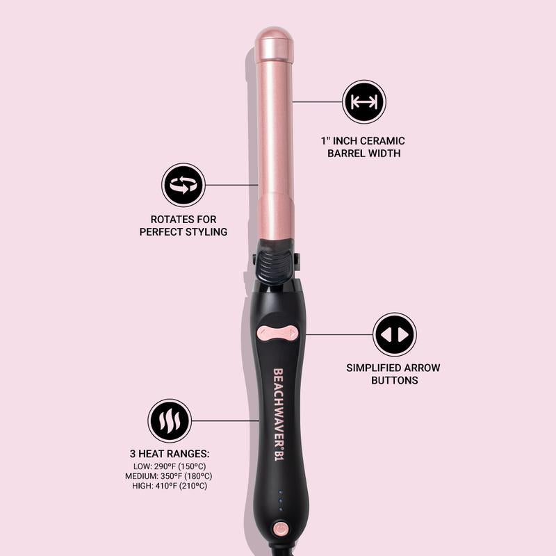 Beachwaver B1 Rotating Curling Iron - Midnight Rose