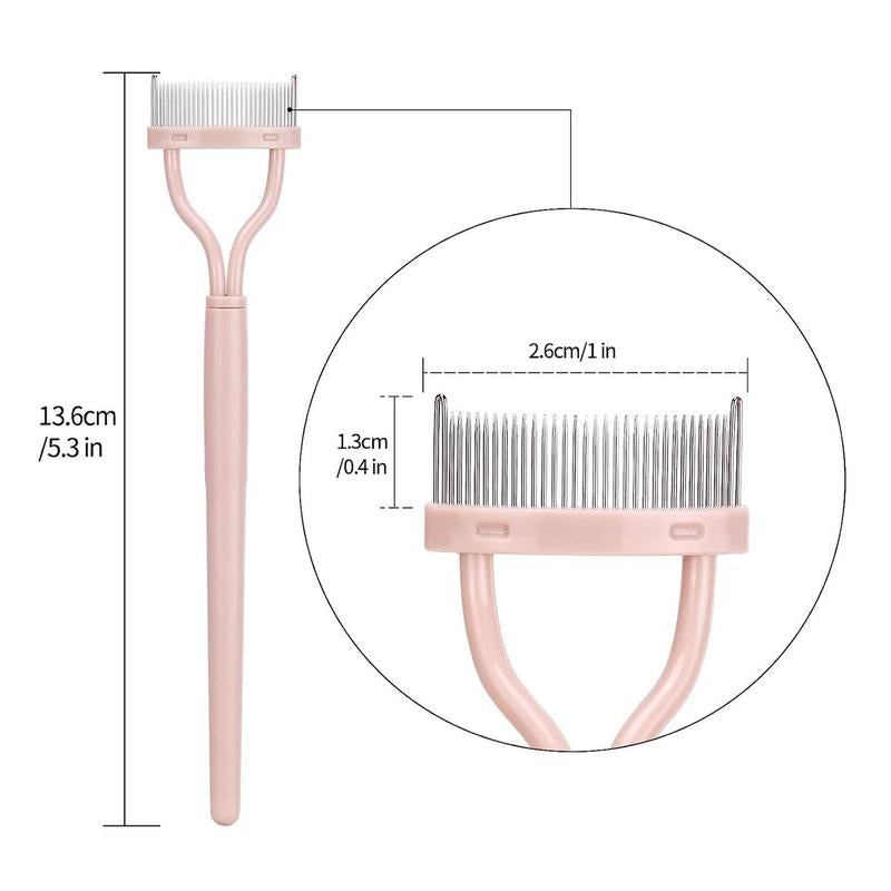 Foldable Eyelash Comb - Portable Semi-Arc Steel Needle Beauty Tool for Home & Travel