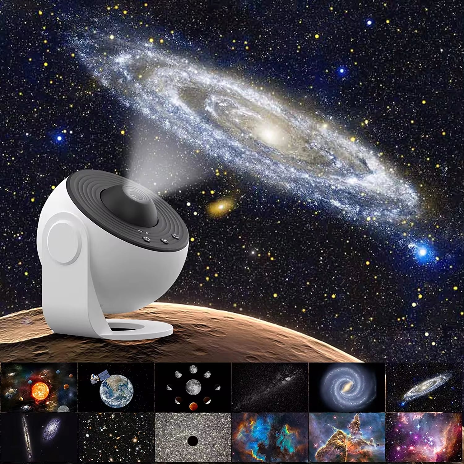 13-in-1 Galaxy Star & Aurora Projector Night Light