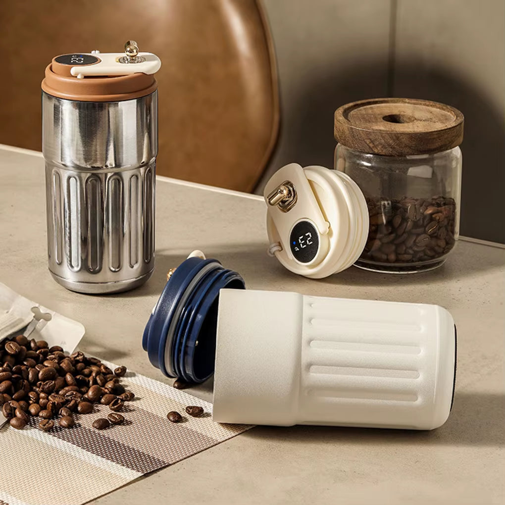 Vacuum Insulated Travel Thermos – Stainless Steel with LED Temperature Display