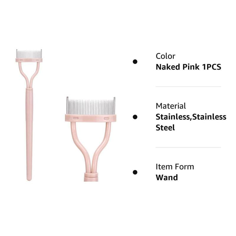 Foldable Eyelash Comb - Portable Semi-Arc Steel Needle Beauty Tool for Home & Travel