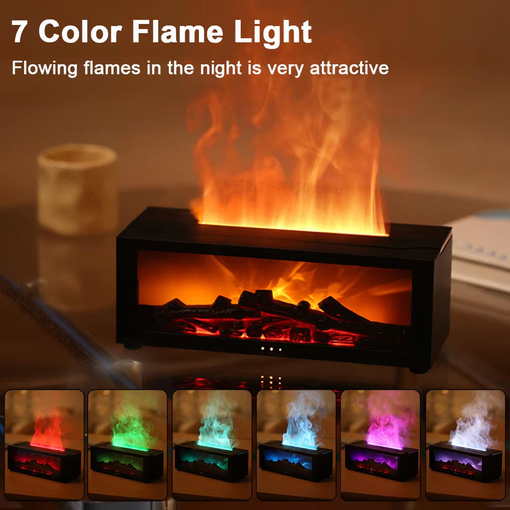 Flame Aroma Humidifier & Essential Oil Diffuser – Night Light Aromatherapy